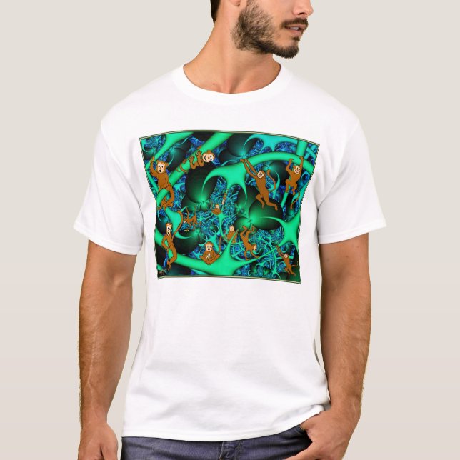 T-shirt Singes dans mon fractal - (Devant)