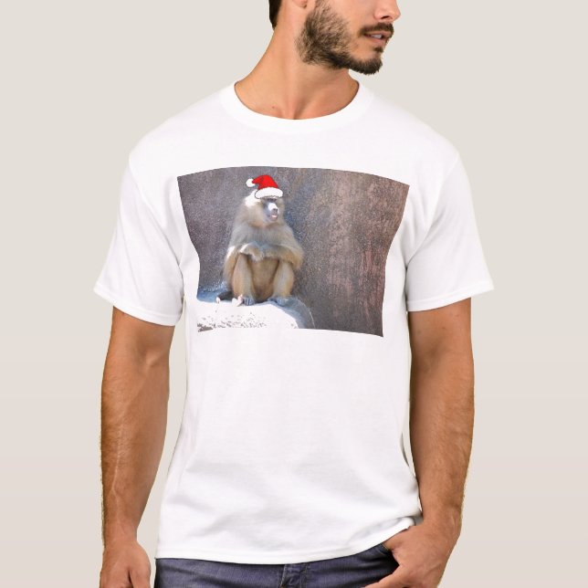 T-shirt Singes et babouins de Noël (Devant)