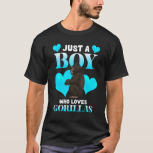 T-shirt Singes Garçons Gorilla Coeur Ape Animal Gorilla