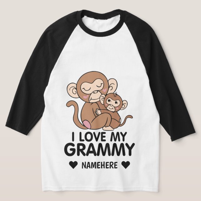 T-shirt SINGES J'aime mon Grammy (Poser)