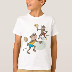 T-shirt Singes jouant au tennis