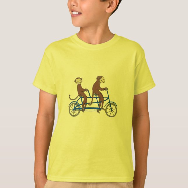 T-shirt Singes sur Chemise à Vélo (Devant)