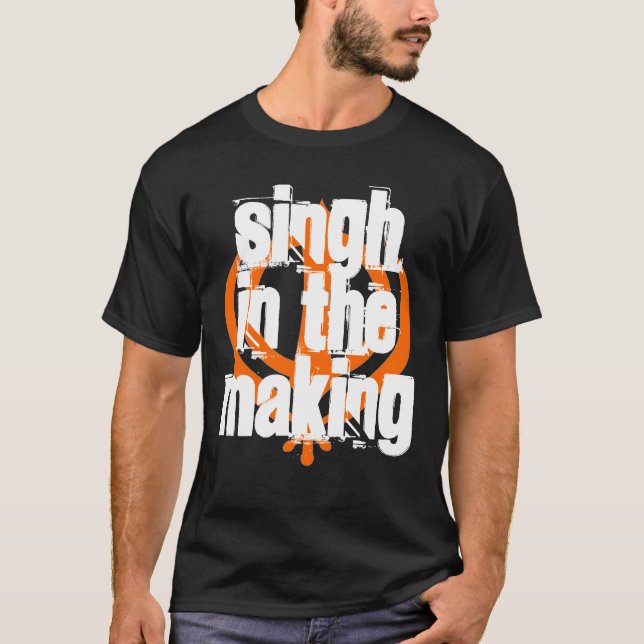 T-shirt Singh dans la fabrication, noir - customisé (Devant)