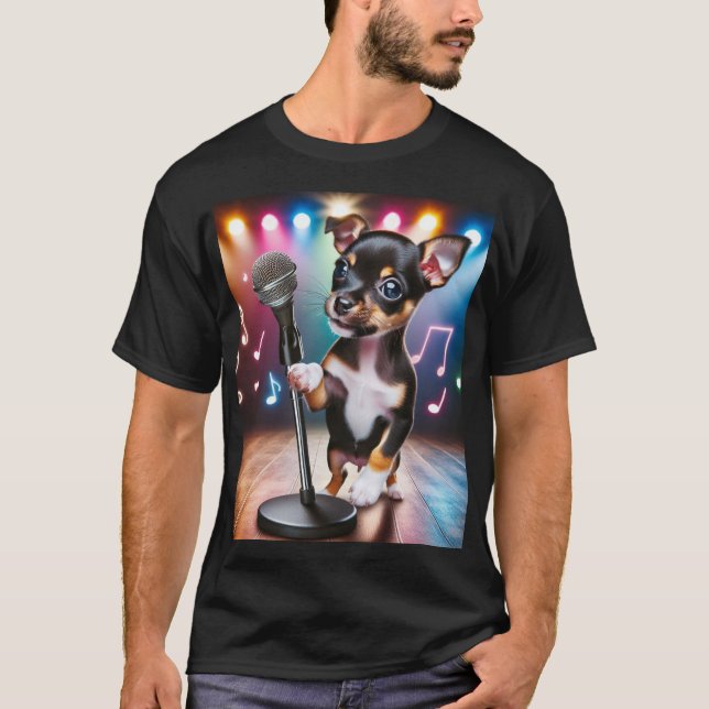 T-shirt Singing Toy Rat Terrier (Devant)