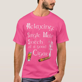 T-shirt Single Malt Scotch Et Un Bon Cigare