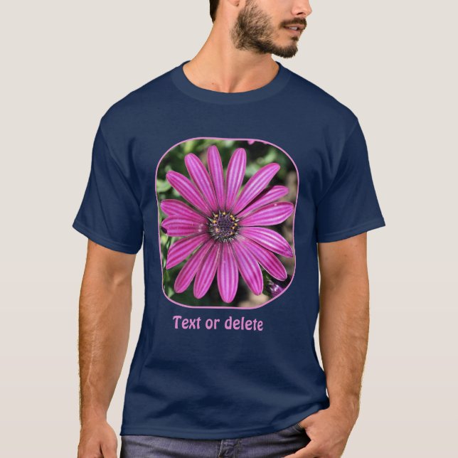T-shirt Single Purple African Daisy Flower Personalized (Devant)