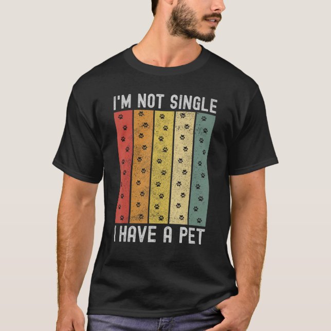 T-shirt Single Vintage Paws  Pet Owner Pet (Devant)