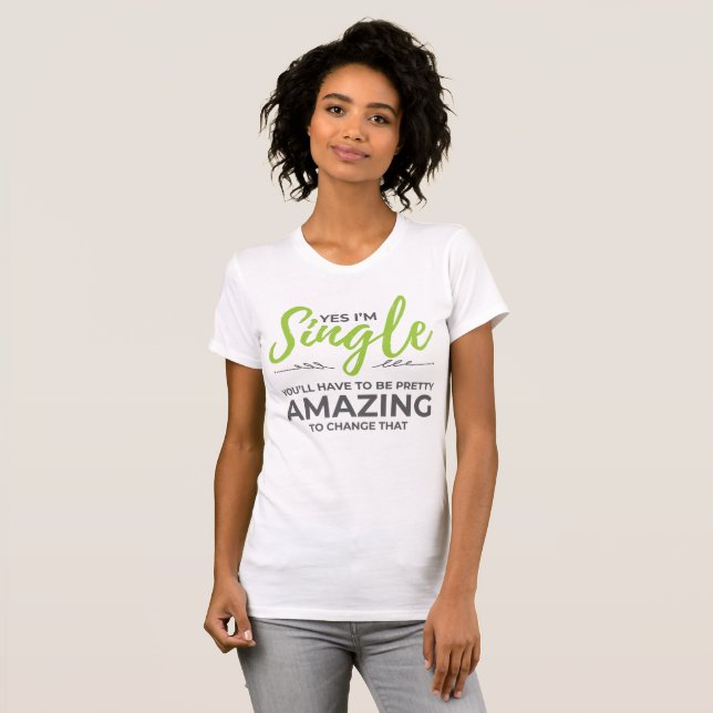 T-shirt Singles amusants pour les femmes Oui Je ne rencont (Devant entier)