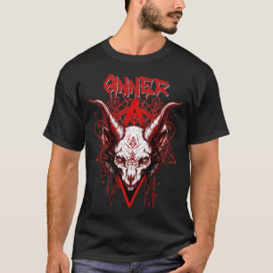 T-shirt Sinner Satanic Occulte Baphomet Tête Satanisme Chè