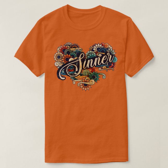 T-shirt Sinner VIGNETTE COULEUR VINTAGE (Design devant)