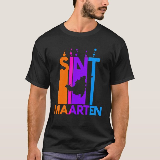 T-shirt Sint Maartin Colorful Bubbles (Devant)