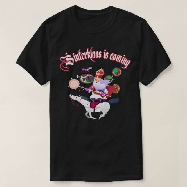 T-shirt Sinterklaas tenue de Noël zwart piet cadeau  (Design devant)