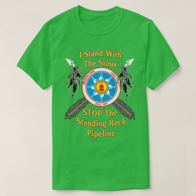 T-shirt Sioux croisés de Standing Rock Flèches Amérindiens (Design devant)