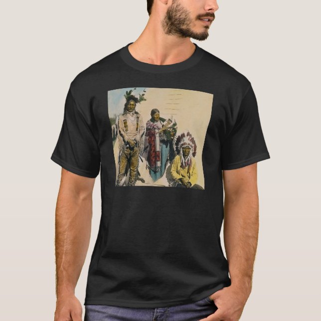 T-shirt Sioux Eagle gris indien et famille Stereoview (Devant)