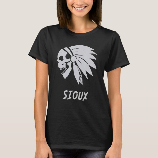 T-shirt Sioux Native American Indian Born Freedom Evil Sku (Devant)