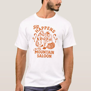 T-shirt "Sip Happens" Drôle Whiskey Boire Bear Bar Cadeau