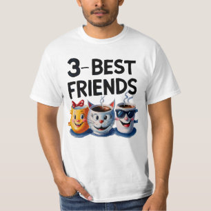 T-shirt Sip, Rire, Répéter : 3 Meilleurs Amis Café Mug