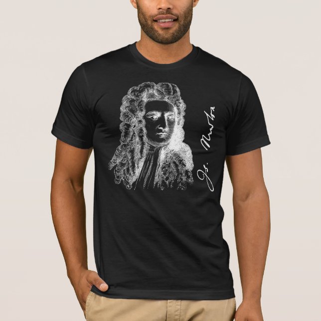 T-shirt Sir Isaac Newton Portrait & Signature (Devant)
