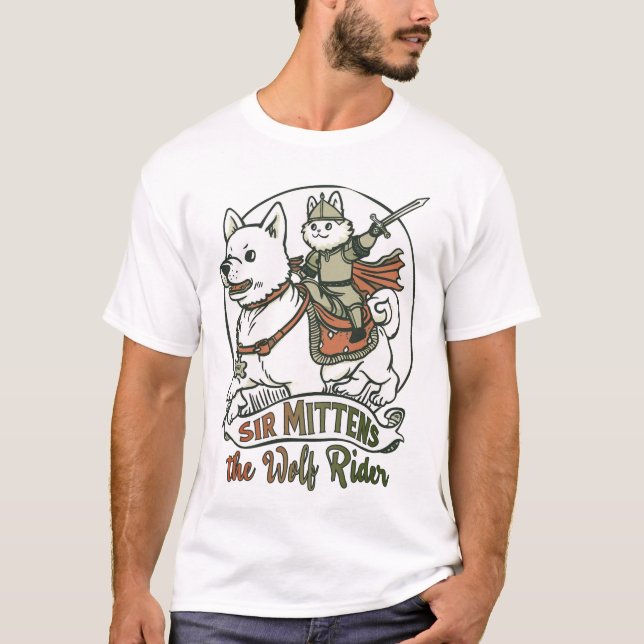 T-shirt Sir Mittens le cavalier du loup (Devant)