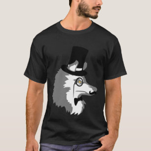 T-shirt Sir Wolf Messieurs Top Hat Monocle Lunettes Rich M