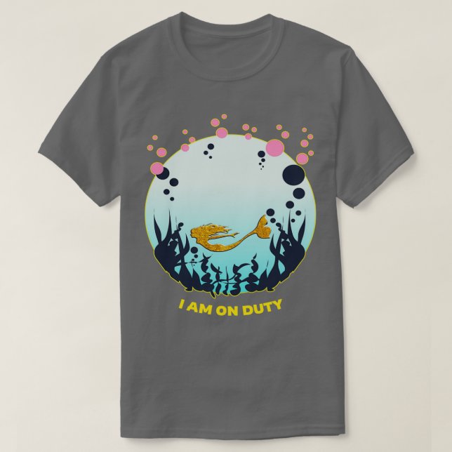 T-shirt Sirène 3D Or moderne sur dossier foncé de service  (Design devant)