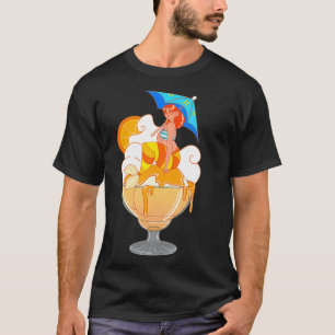 T-shirt Sirène à la crème orange
