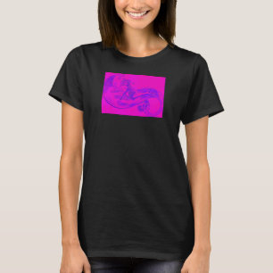 T-shirt sirène à vague rose