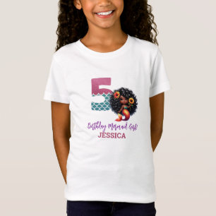 T-Shirt Sirène Africaine Américaine 5E Anniversaire
