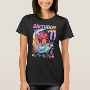 T-shirt Sirène Anniversaire Fille 11 Ans 11e Anniversaire
