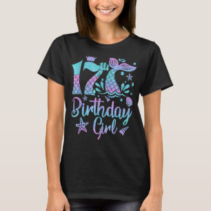 T-shirt Sirène Anniversaire Fille 17 ans C'est mon 17e Ann