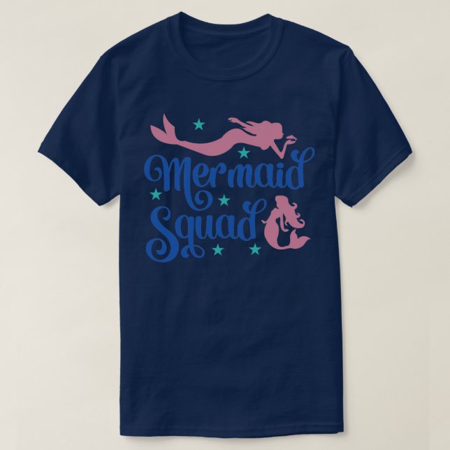 T-shirt Sirène Anniversaire Squad Amusant Famille machoir  (Design devant)