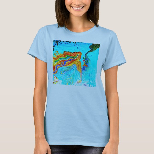 T-shirt sirène arc-en-ciel (Devant)