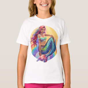 T-shirt Sirène arc-en-ciel
