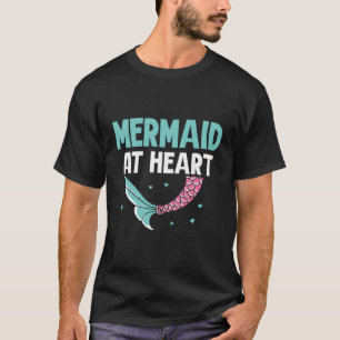 T-shirt Sirène Au Coeur Enfants Fille Sirènes Mignonne