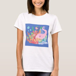 T-SHIRT SIRÈNE AUX CHEVEUX ROSES