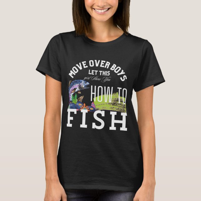 T-shirt Sirène avec une canne à pêche (Devant)