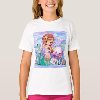T-shirt Sirène avec une étoile dans les cheveux jouant dan