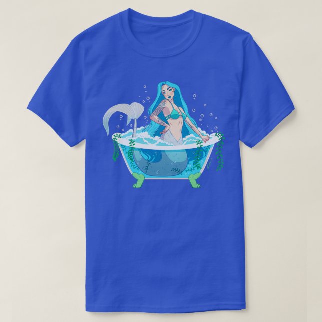 T-shirt Sirène Bain Bombe Bleue (Design devant)