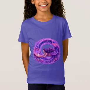 T-Shirt Sirène Chercheuse de Perle Violette Art Fantastiqu