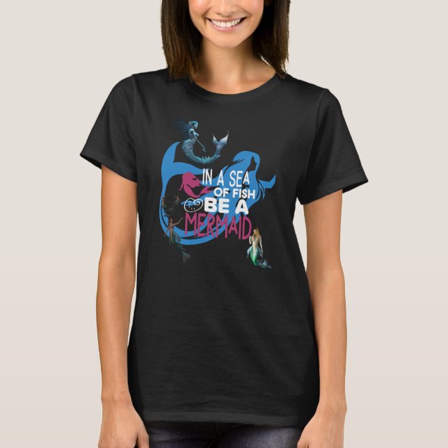 T-shirt Sirène de natation au clair de lune (Devant)