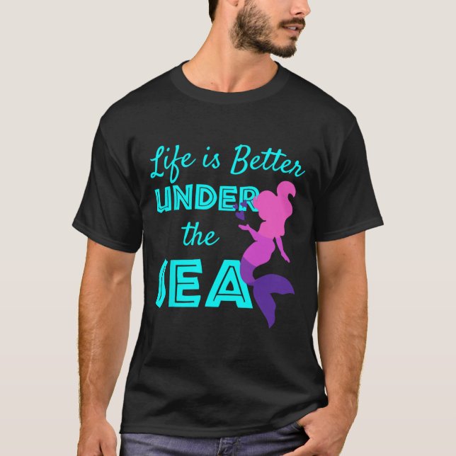 T-shirt Sirène de natation plongée  (Devant)