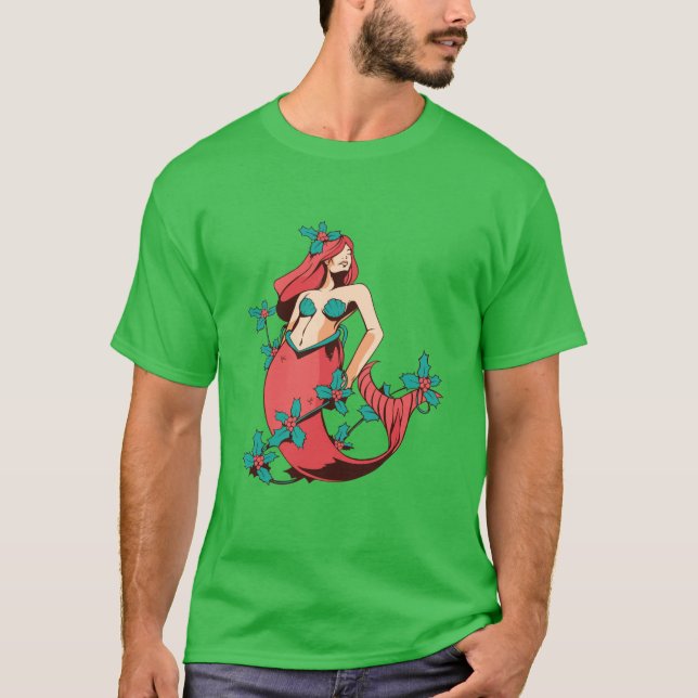T-shirt Sirène de Noël (Devant)