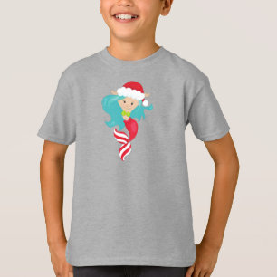T-shirt Sirène de Noël, Chapeau de Noël, Noël, Nouvel An