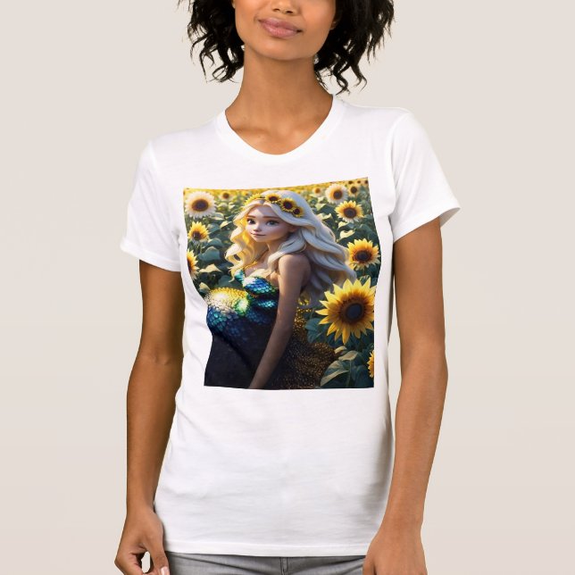 T-shirt "Sirène de tournesol : floraison dans l'iridescenc (Devant)