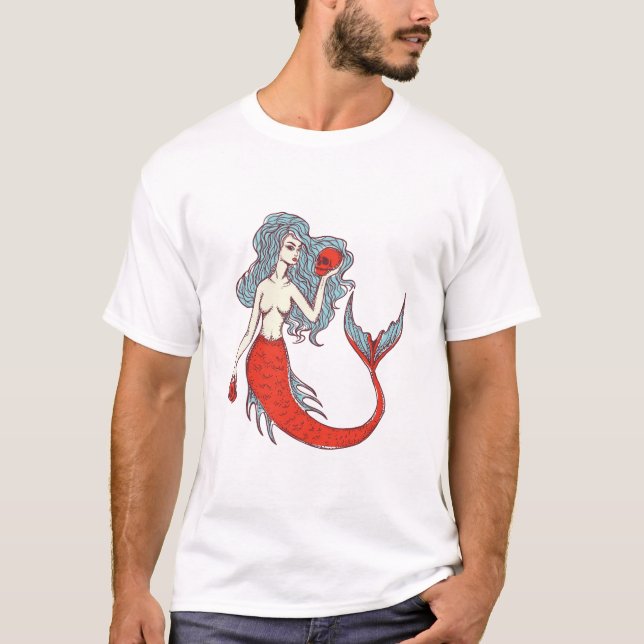 T-shirt Sirène et crâne (Devant)
