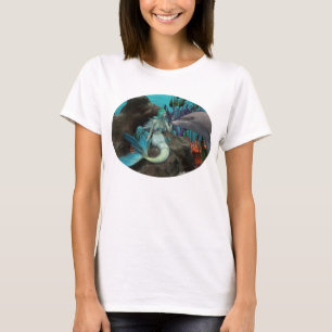 T-shirt Sirène et dauphin sous la mer