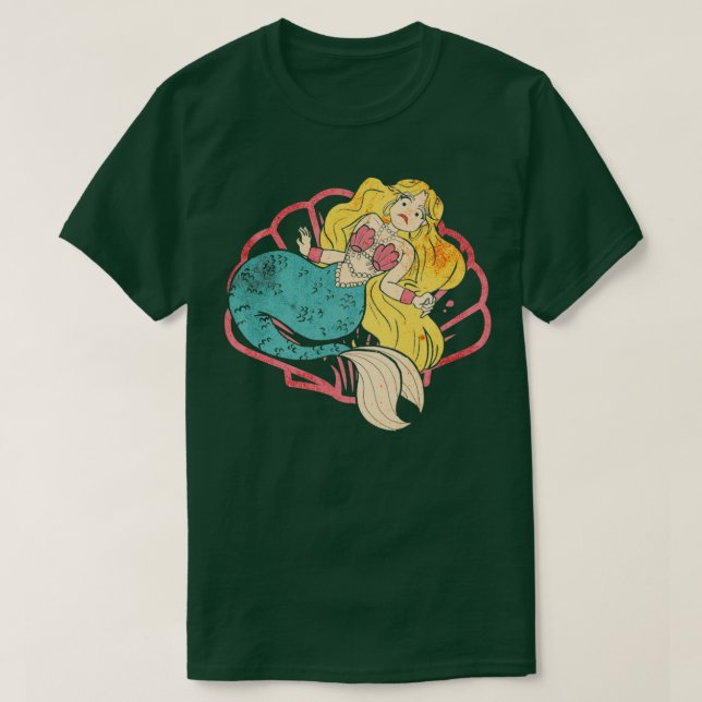 T-shirt Sirène étrange avec coquillage (Design devant)
