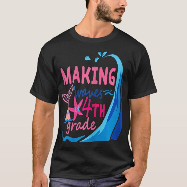 T-shirt Sirène Fabriquer des ondulations en 4e année migno (Devant)