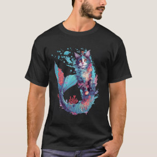 T-shirt Sirène féerique de chat sous l'eau Fantastique