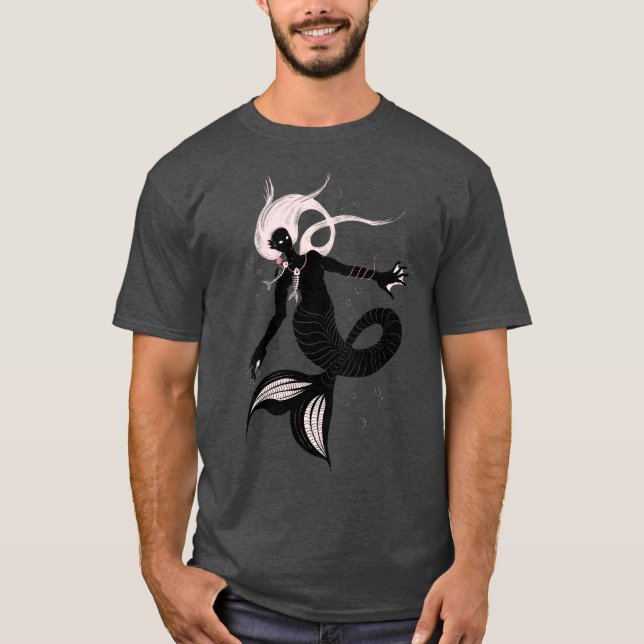 T-shirt Sirène gothique Imaginaire foncé Créature (Devant)